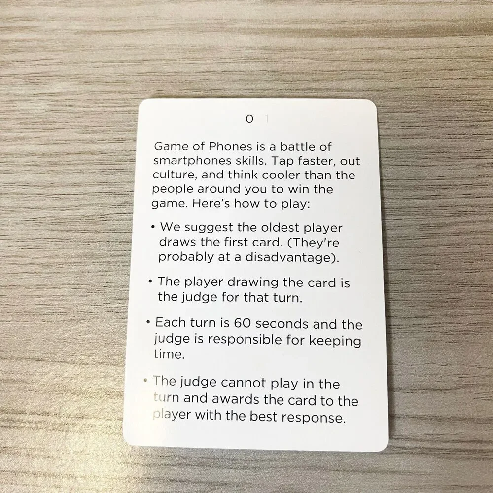 Game of Phones Party Card Game Smartphone Trivia Social Game Complete in Box
